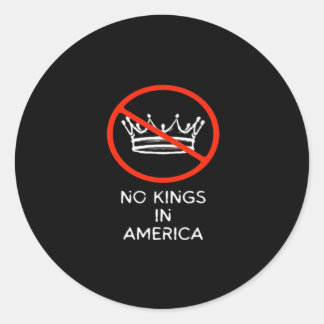 Inga kungar i USA Amerika Säg Nej till kungakrona Runt Klistermärke