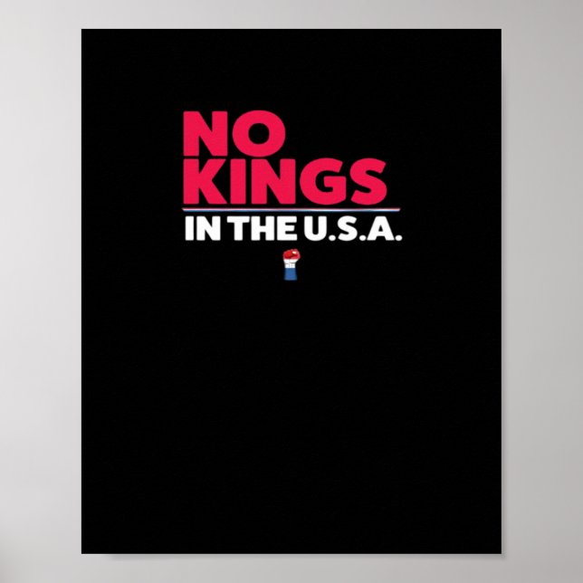 Inga kungar i USA trendig grafik Poster (Framsidan)