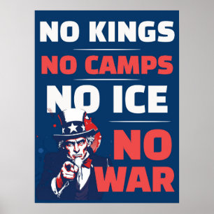 Inga kungar Inga ICE Inga läger Inga krig Affisch