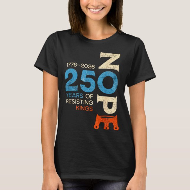Inga kungar mars 2026 protestskylt t shirt (Framsida)