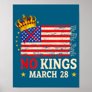 Inga kungar mars 28 2026 ingen kung dag usa flagga poster