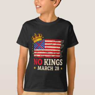 Inga kungar mars 28 2026 ingen kung dag usa flagga t shirt