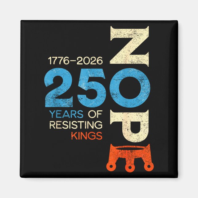 Inga kungar marsch 28 2026 protestskylt  magnet (Framsidan)