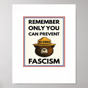 Inga kungar minns bara du kan förhindra fascism poster