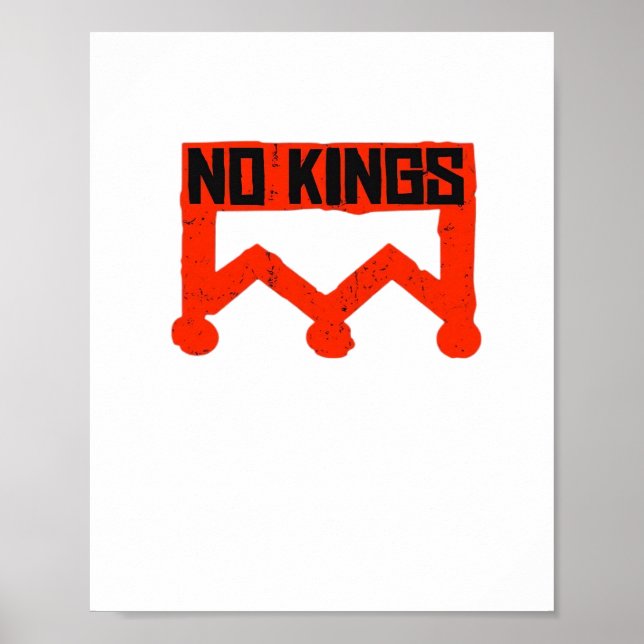 Inga kungar protesterar grafisk grunge-krona Ameri Poster (Framsidan)