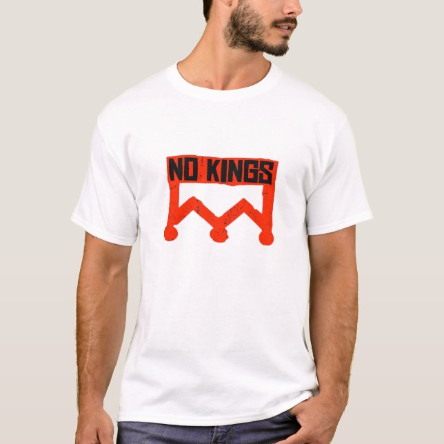 Inga kungar protesterar grafisk grunge-krona Ameri T Shirt (Framsida)