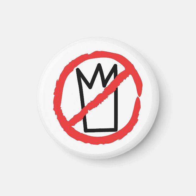 Inga kungar protesterar logotyp, ingen krona rött  magnet (Framsidan)