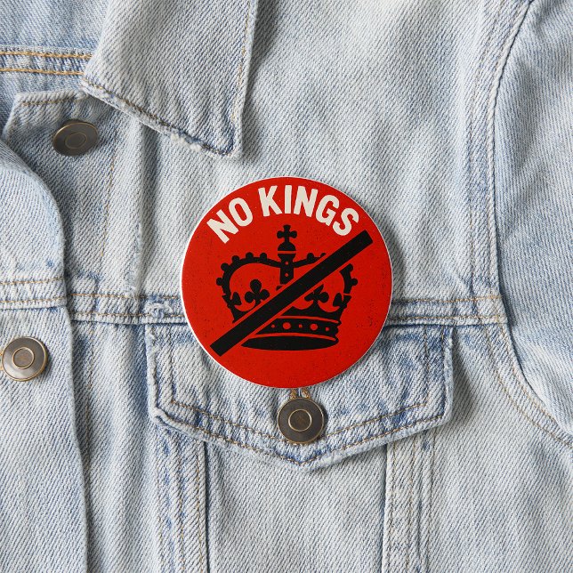 Inga kungar protestsymbol knapp (Skapare uppladdad)