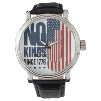 Inga kungar sedan 1776 Patriotisk flaggtröja Desig Armbandsur