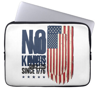 Inga kungar sedan 1776 Patriotisk flaggtröja desig Laptop Fodral