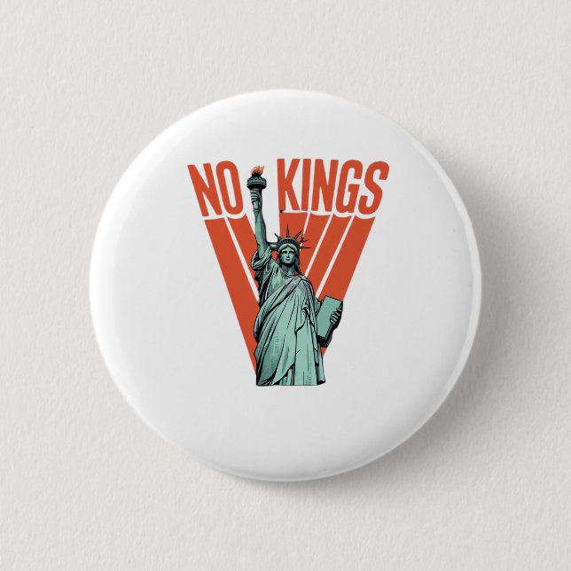 Inga kungar Staty Av  Protest  Amerikansk Klassike Knapp (Framsida)