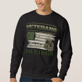 Inga kungar veteraner amerikansk flagga patriotisk lång ärmad tröja