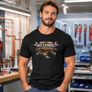 Inga Läckor Inga Problem Rolig VVS T-Shirt