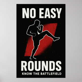 Inga Lätta Ronder MMA Motivationsaffisch Poster