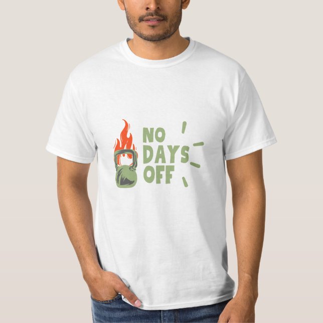 ”Inga Lediga Dagar” Gym Motivation T-Tröja, Kettle T Shirt (Framsida)