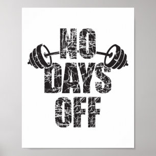 Inga lediga dagar kroppsbyggare säger skivstång kr poster