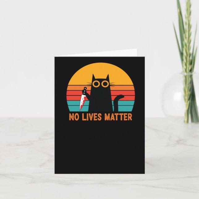 Inga liv - roligt Halloween Cat Sticker Kort (Framsida)