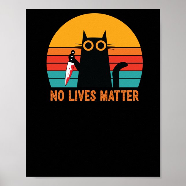 Inga liv - roligt Halloween Cat Sticker Poster (Framsidan)