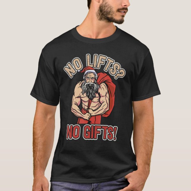 Inga Lyftar Ingen Jul Gym Fula Tomten 8 T Shirt (Framsida)