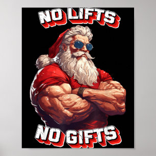 Inga Lyftar Inte Bodybuilder Fitness Tomte Jul Poster