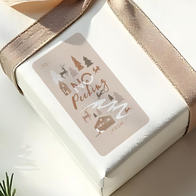 Inga Mysiga byar för trädsdjur till och från Adressetikett (No Peeking Woodland Animals Cozy Village To & From Label)