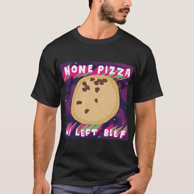 Inga nötkött för Pizza W/Left T-shirt (Framsida)