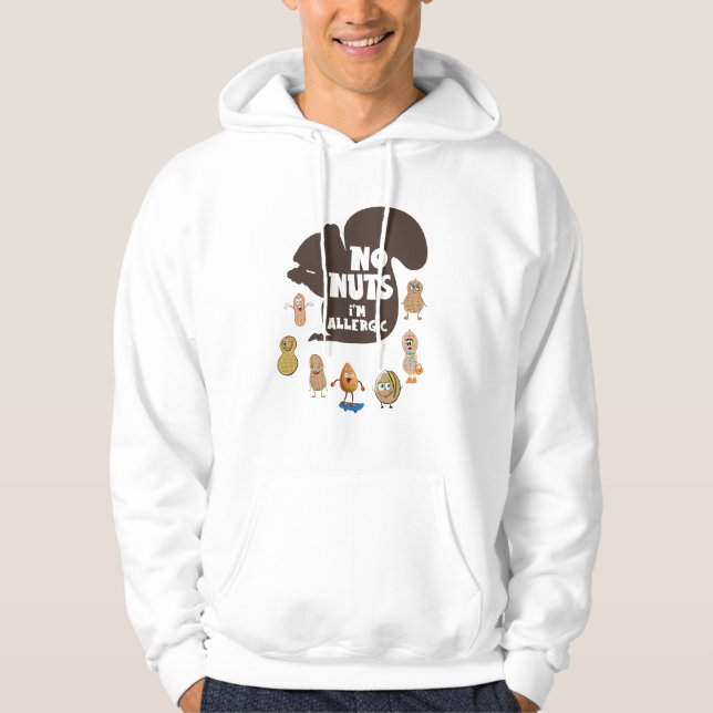 Inga nötter Jag är allergisk Nötallergi medvetenhe Hoodie (Framsida)