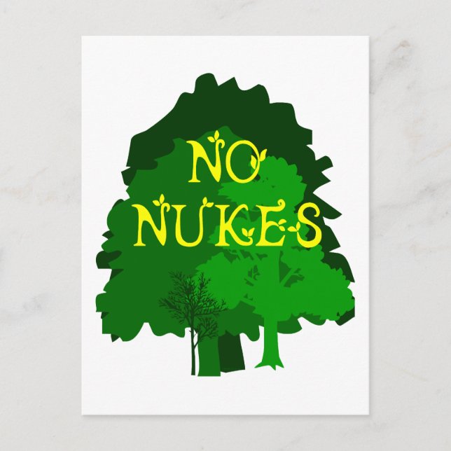 Inga nukes med Grönt Träd som säger Vykort (Framsida)