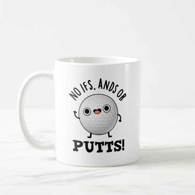 Inga om och/eller putts funny Golf Pun Kaffemugg (Vänster)