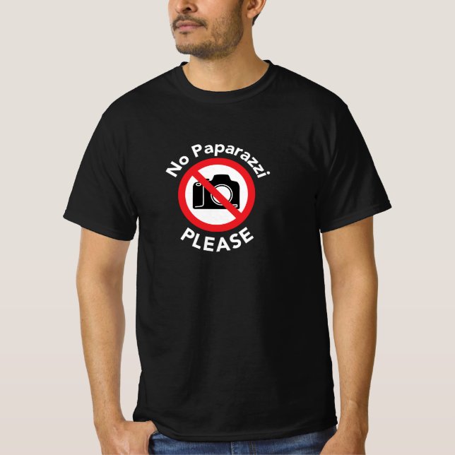 Inga paparazzi tack - Ingen fotografering T-shirt (Framsida)