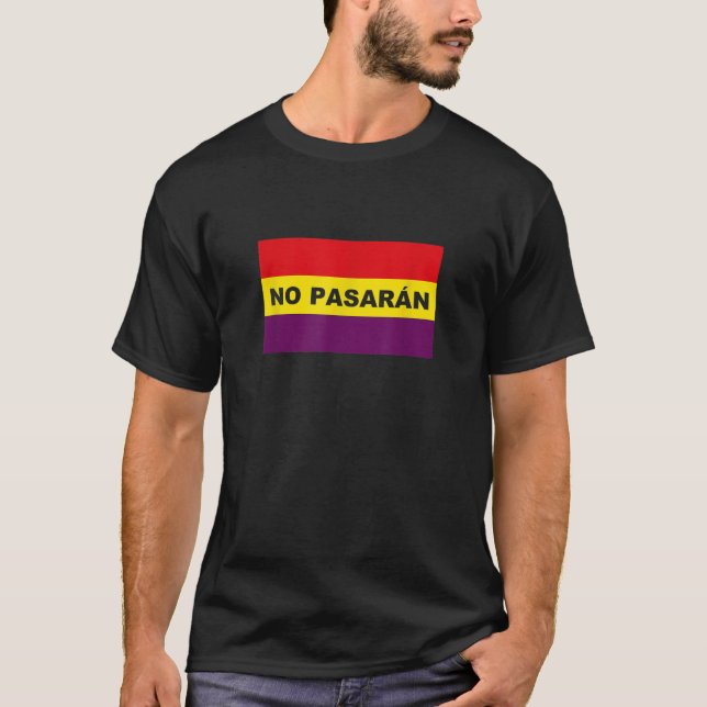 Inga Pasaran Spanien Republiken Flagga Republica E T Shirt (Framsida)