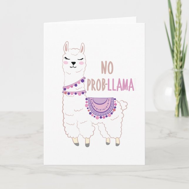 Inga Probllama Llama Funny Helgkort (Framsida)