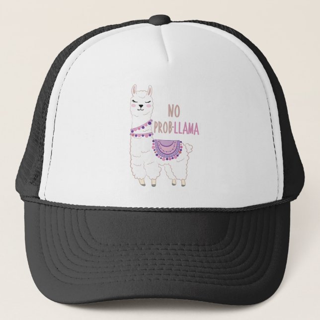 Inga Probllama Llama Funny Keps (Framsida)