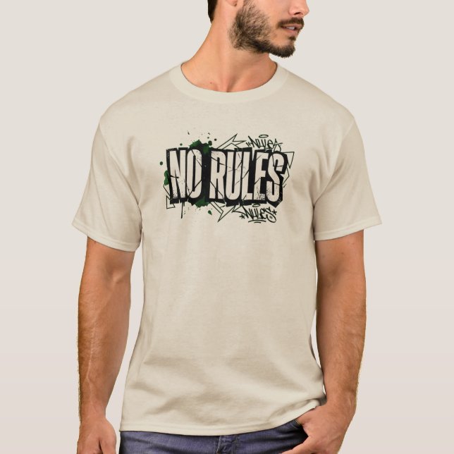 Inga Regler Modig Attityd Logotyp T-shirt (Framsida)