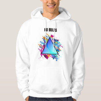 INGA REGLER – Neon Geometrisk Stil Hoodie