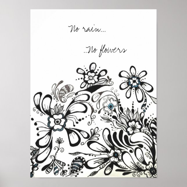 Inga regn, inga blommor poster (Framsidan)