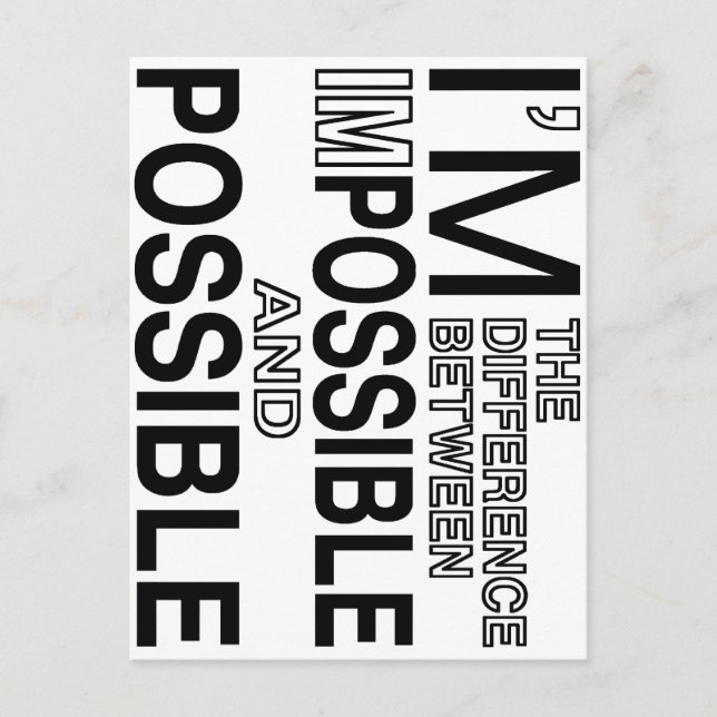 Inga saker omöjliga vykort (Framsida)