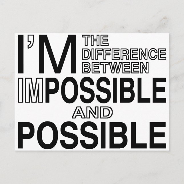 Inga saker omöjliga vykort (Framsida)