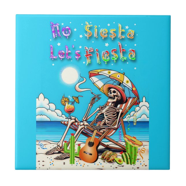 Inga Siesta Låt oss Fiesta Kakelplatta (Framsidan)