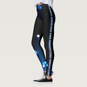 Inga smärtor, inga blåa och svarta färgbilder leggings