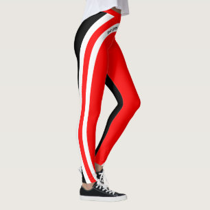 Inga smärtor, ingen vind, röd vit och svart leggings