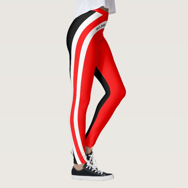 Inga smärtor, ingen vind, röd vit och svart leggings (Höger)