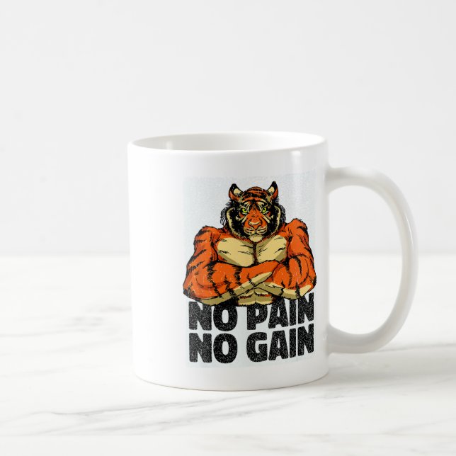 Inga smärtor, ingen vintigergymma-workout Mma Body Kaffemugg (Höger)