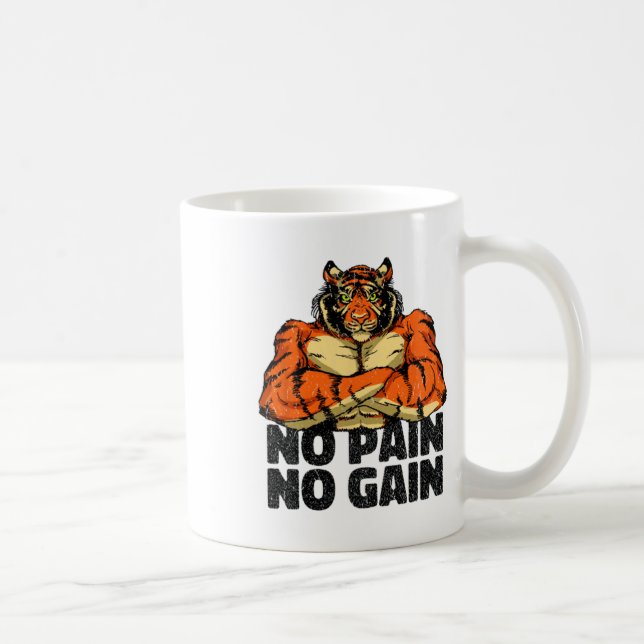 Inga smärtor, ingen vintigergymma-workout Mma Body Kaffemugg (Höger)