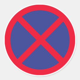 Inga stående eller parkningsskyltar med klassiska  runt klistermärke