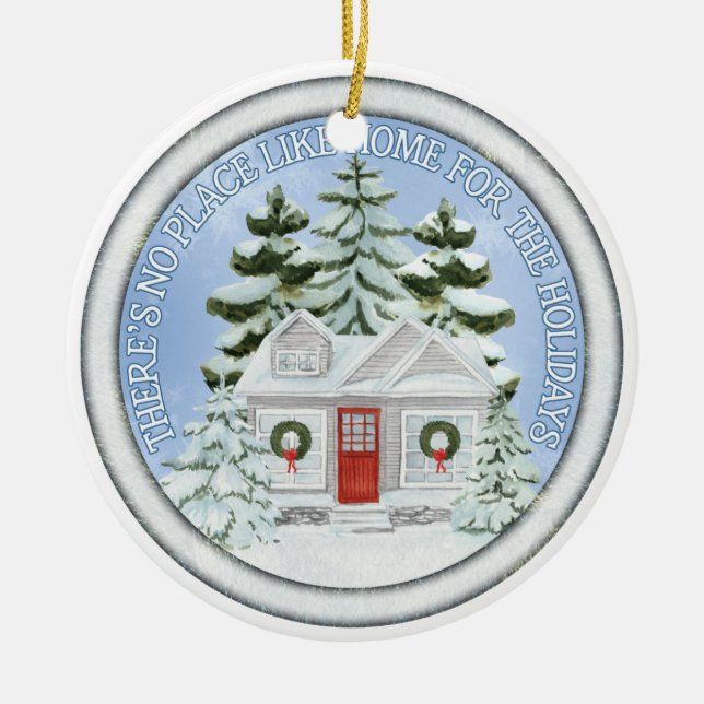 Inga Ställe som hem för Helgdagarna Julgransprydnad Keramik (Framsidan)