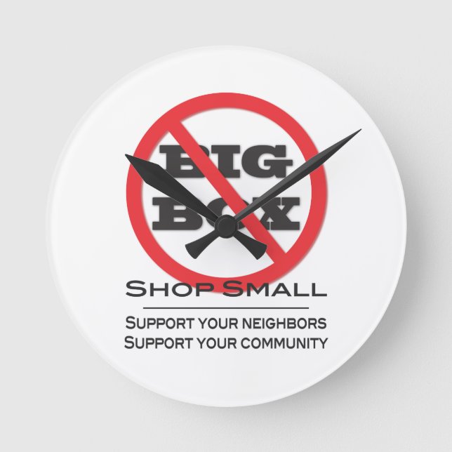 Inga stora lådor! rund klocka (Framsida)