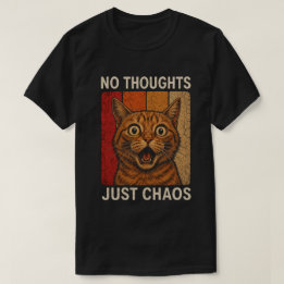 Inga Tankar Bara Kaos Orange Katt Meme Design T Shirt