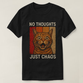 Inga Tankar Bara Kaos Orange Katt Meme Design T Shirt