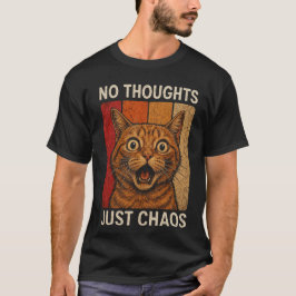 Inga Tankar Bara Kaos Orange Katt Meme Design T Shirt